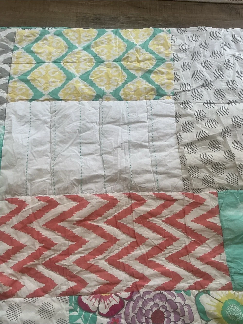 Pottery Barn Teen PBteen Sunset Beach Quilt Full Boho Patchwork Floral